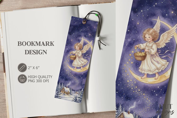 Christmas Angel Starlight Bookmark festive storybook example image 1