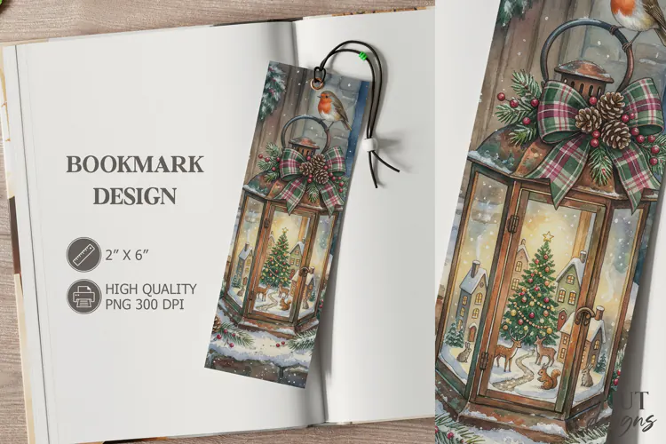 Christmas Robin Lantern Bookmark festive storybook