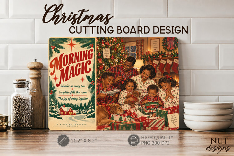 Vintage Christmas Morning Cutting Board Movie poster example image 1