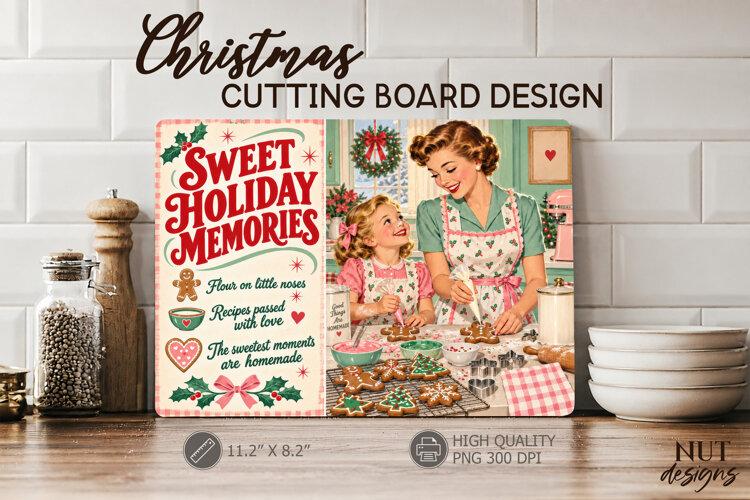 Sweet Christmas Baking Memories Cutting Board Movie poster example image 1