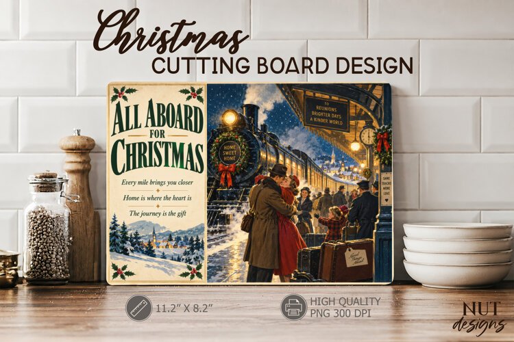 Christmas Cutting Board Christmas Train Movie poster example image 1