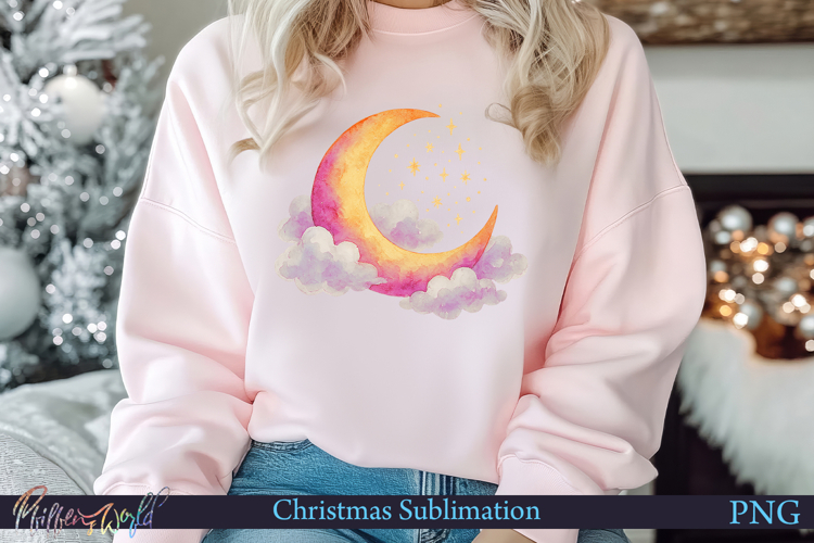 Christmas Sublimation | Mulberry Pie Color | moon