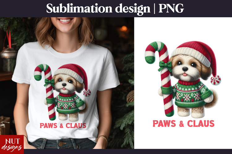 Shih Tzu tshirt Knitted Christmas sublimation Dog lover gift