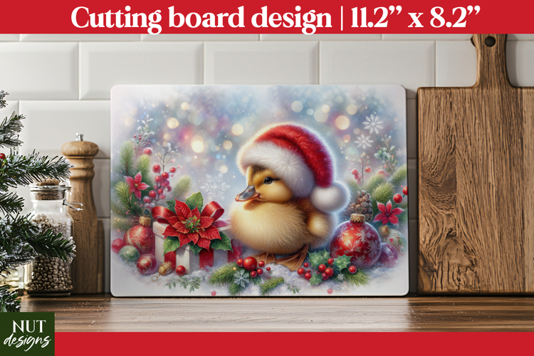 Christmas cutting board PNG, Christmas Duck Cutting Board