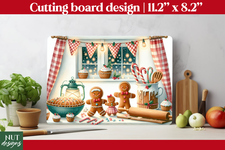 Christmas cutting board, Christmas Cozy home, happy family