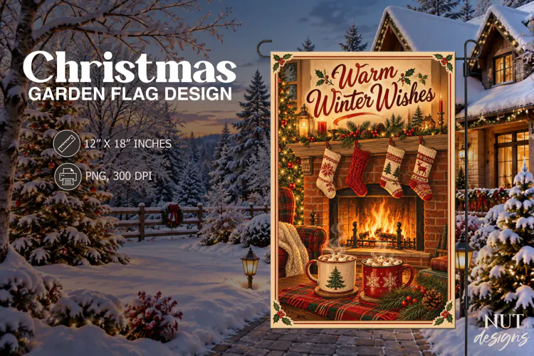 Warm Winter Wishes Christmas Flag Christmas garden flag