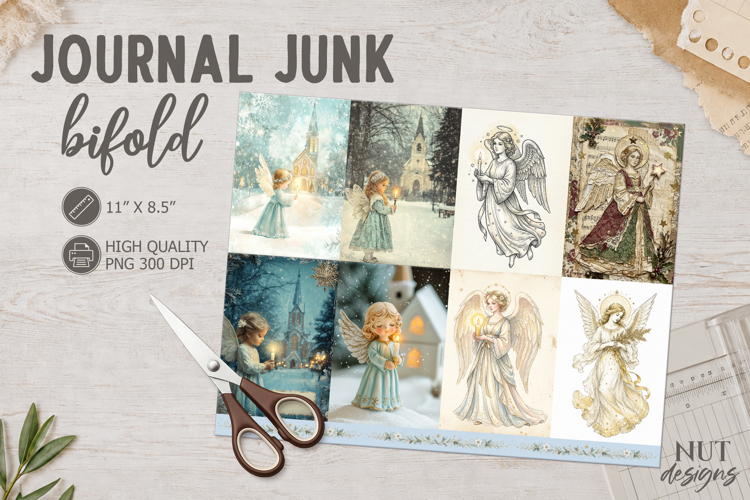 Angel Journal Junk bifold Vintage Christmas Ephemera
