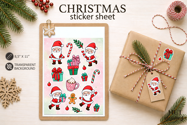 Christmas Santa Sticker Sheet