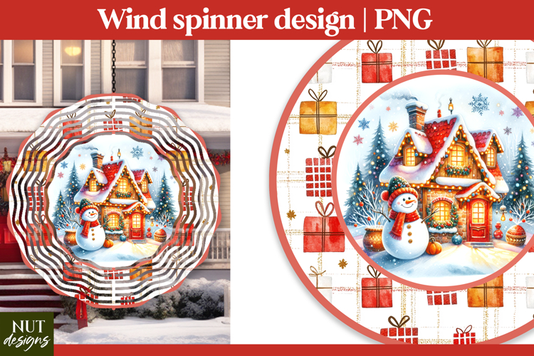 Christmas wind spinner Snowmen family Wind Spinner PNG