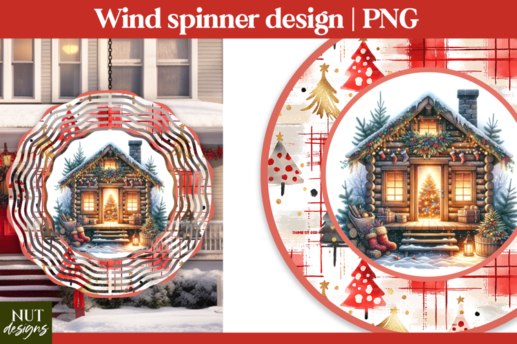 Christmas wind spinner Christmas house Wind Spinner PNG