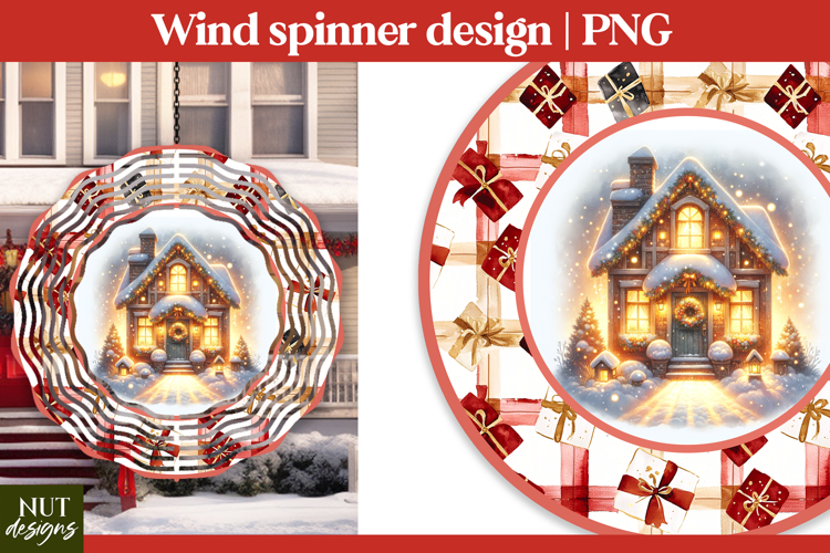 Christmas wind spinner Christmas house Wind Spinner PNG