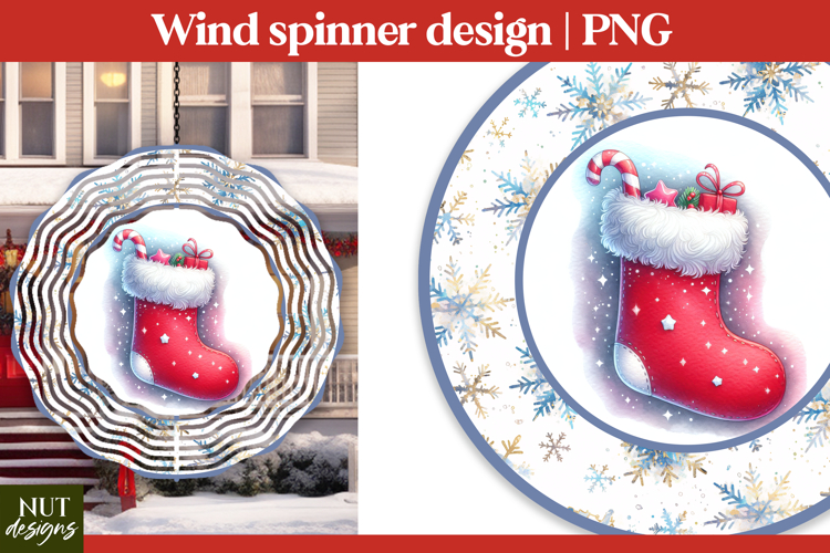 Christmas wind spinner Red Christmas Sock Wind Spinner PNG