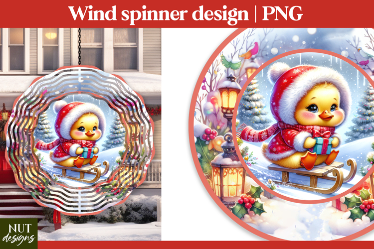 Christmas wind spinner Baby Duck farm animals Wind Spinner
