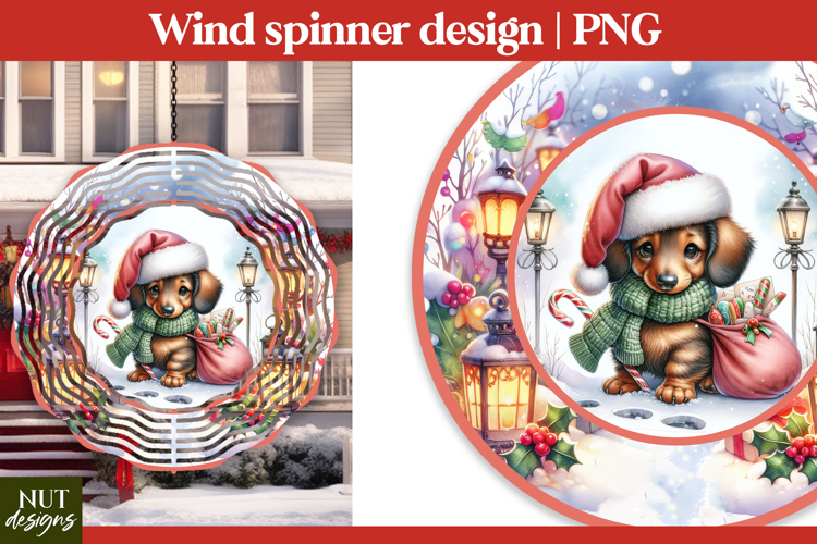 Christmas wind spinner Dachshund Christmas Dog Wind Spinner