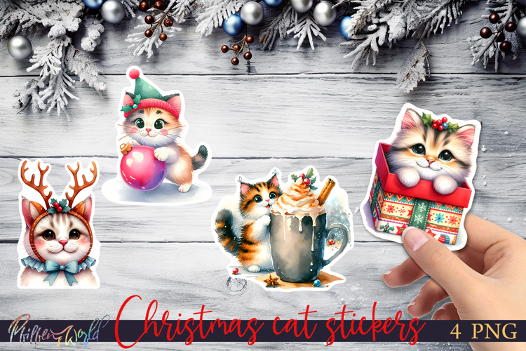Christmas Cat Stickers | Funny Holiday Quotes | Funny Cats