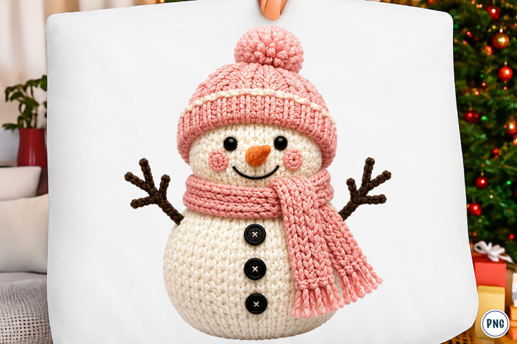 Christmas Crochet Snowman PNG