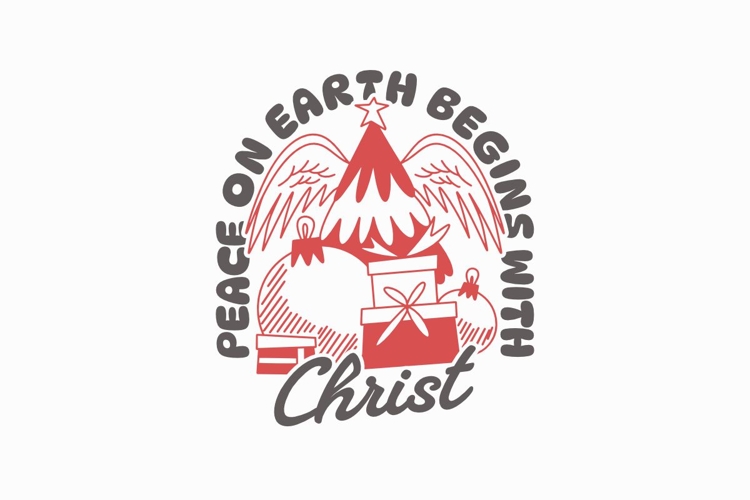 Peace On Earth Begins With Christ T-shirt Design