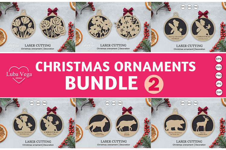 Bundle laser Cut Christmas SVG / Bundle christmas ornaments