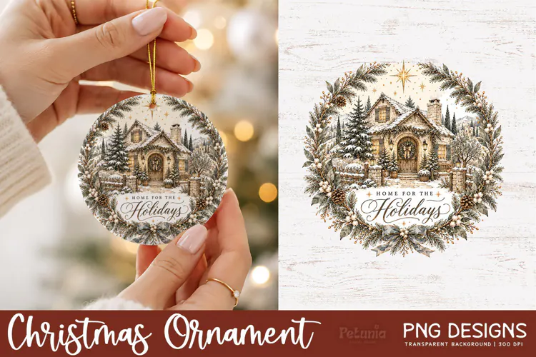 Rustic Christmas Ornaments | Vintage Christmas PNG