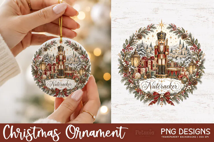 Vintage Nutcracker Christmas Ornament| Vintage Christmas PNG