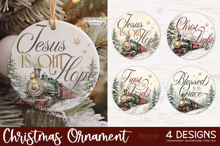 Christian Christmas Ornament PNG, Religious Designs