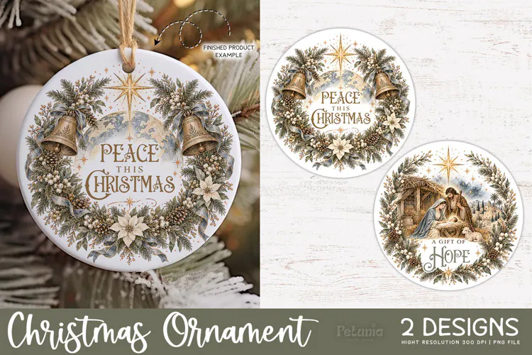 Christian Christmas Ornaments | Vintage Christmas PNG