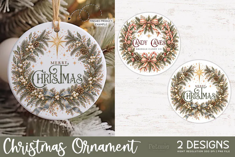 Christian Christmas Ornaments | Vintage Christmas PNG