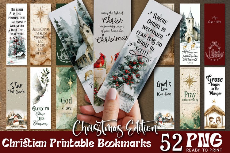 Christian Bookmark | Christmas Printable Bookmarks Bundle