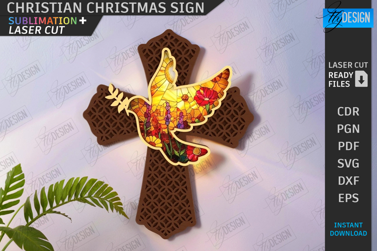 Christian Christmas Sign Laser Cut|3D Nativity Wall Sign|CNC