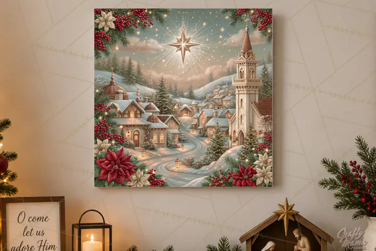 Christian Christmas Scene Sublimation, Nativity Png