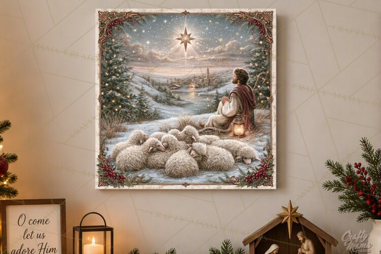 Christian Christmas Scene Sublimation, Nativity Png example image 1