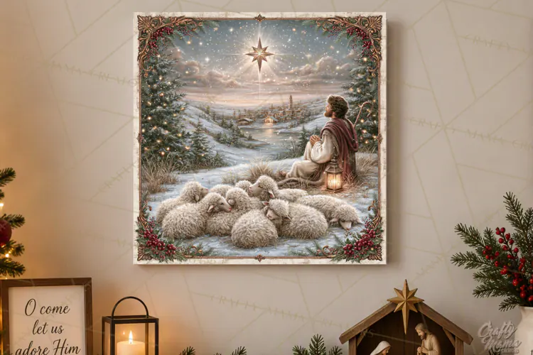 Christian Christmas Scene Sublimation, Nativity Png