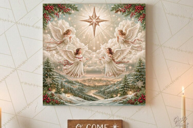 Christian Christmas Scene Sublimation, Nativity Png example image 1