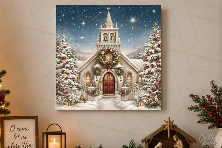 Christian Christmas Scene Sublimation, Nativity Png