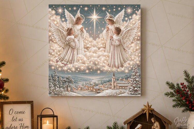 Christian Christmas Scene Sublimation, Nativity Png example image 1