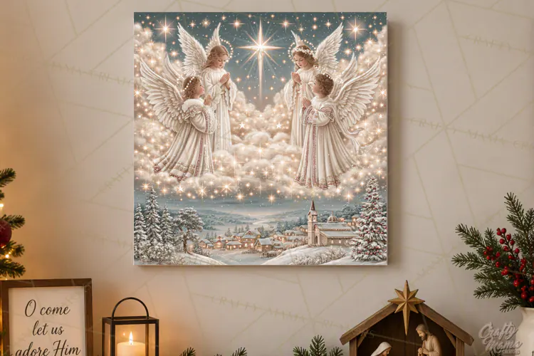 Christian Christmas Scene Sublimation, Nativity Png