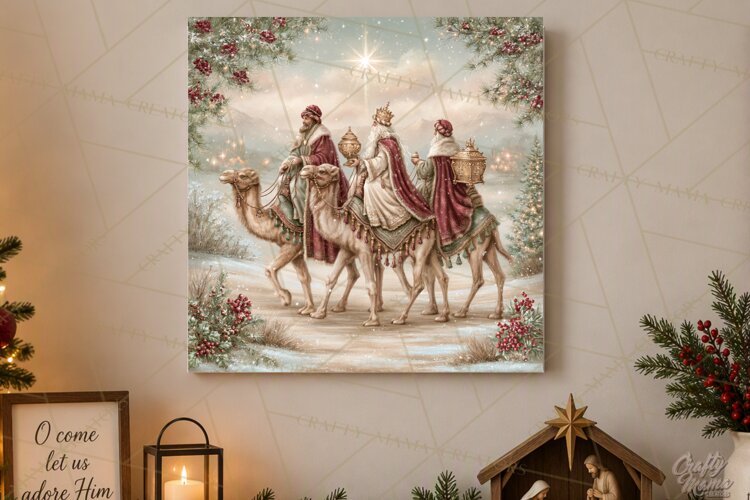 Christian Christmas Scene Sublimation, Nativity Png example image 1