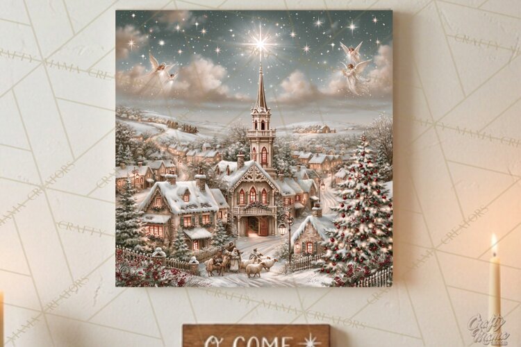 Christian Christmas Scene Sublimation, Nativity Png example image 1
