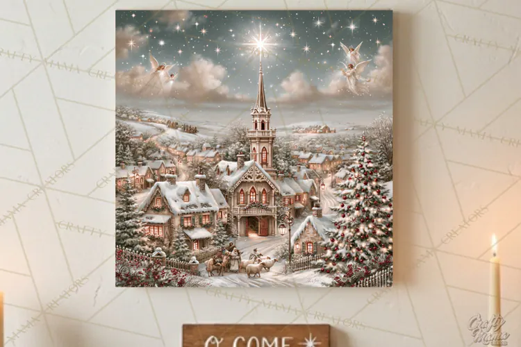 Christian Christmas Scene Sublimation, Nativity Png