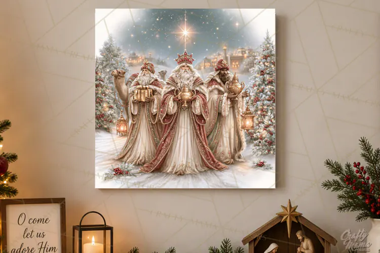 Christian Christmas Scene Sublimation, Nativity Png