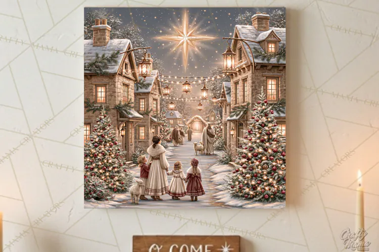 Christian Christmas Scene Sublimation, Nativity Png