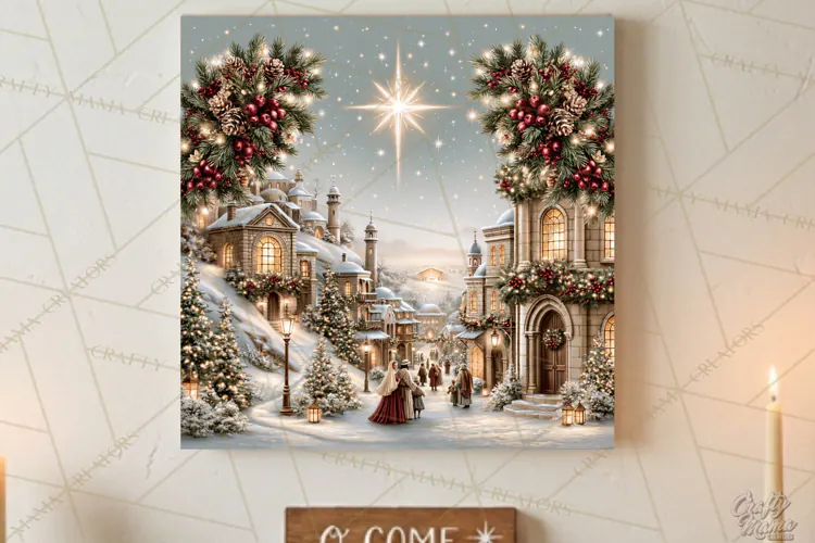 Christian Christmas Scene Sublimation, Nativity Png