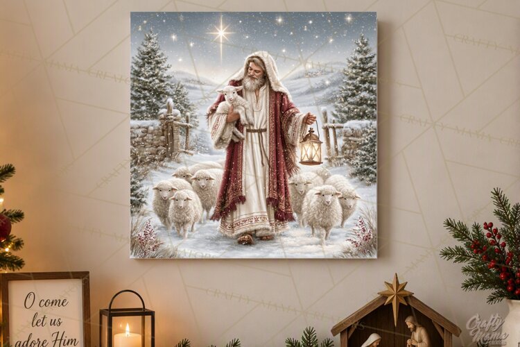 Christian Christmas Scene Sublimation, Nativity Png example image 1