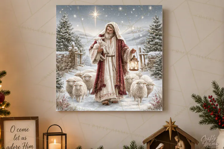 Christian Christmas Scene Sublimation, Nativity Png
