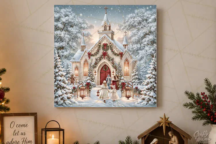 Christian Christmas Scene Sublimation, Nativity Png