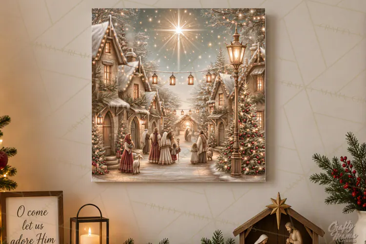 Christian Christmas Scene Sublimation, Nativity Png