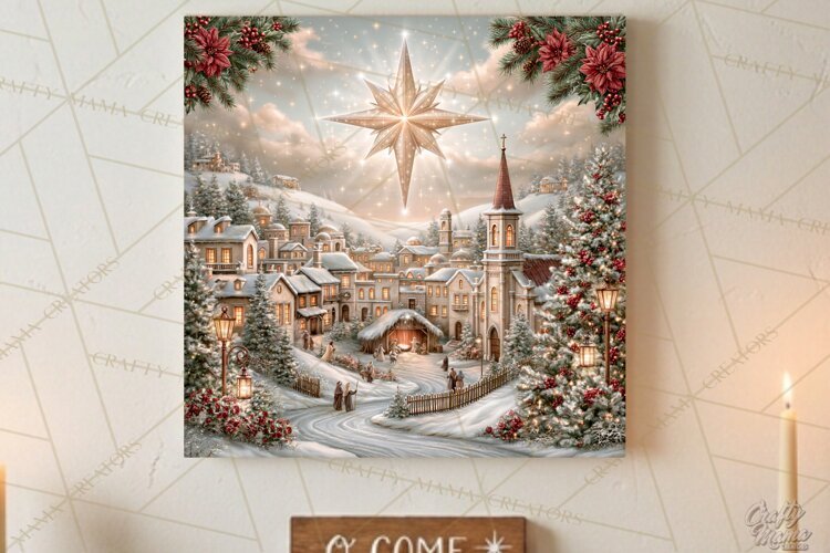 Christian Christmas Scene Sublimation, Nativity Png example image 1