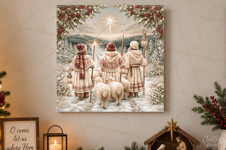 Christian Christmas Scene Sublimation, Nativity Png example image 1