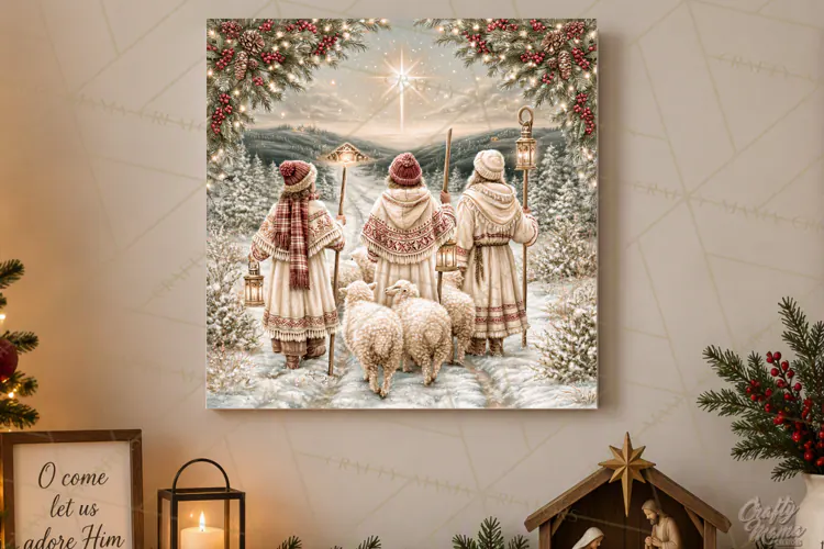 Christian Christmas Scene Sublimation, Nativity Png