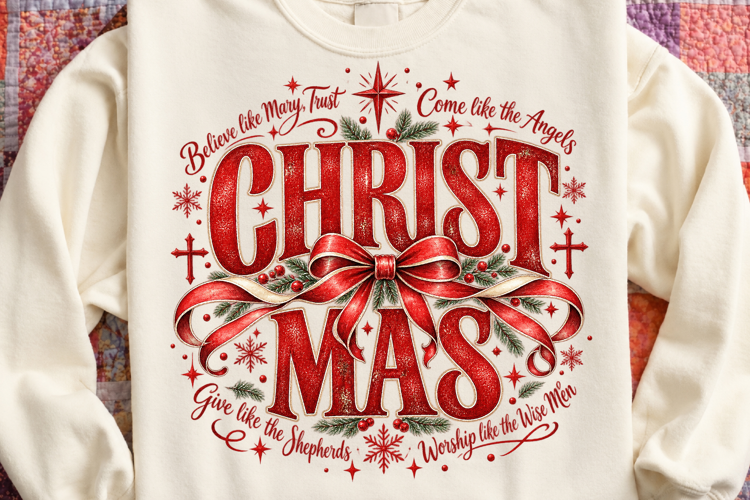 Christian Christmas Words Faith SVG PNG